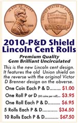  2010-P&D Lincoln Shield Cents