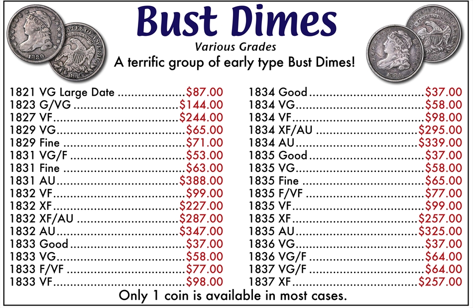 DIMES: Bust Dimes - Buy Collectible Coins Online, Rare US Coins | SKYLINE