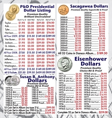Modern Dollars: Presidential, Sacagawea, SBA, Ike