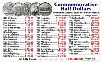 Commemorative Half Dollar Listing