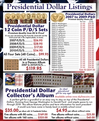  Presidential Dollars: Complete Listings