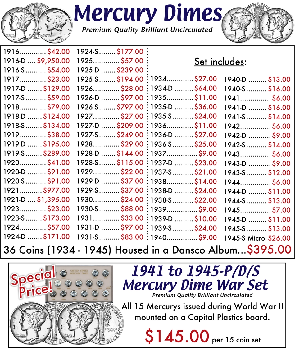 Dimes mercury dimes for sale buy collectible coins online rare us