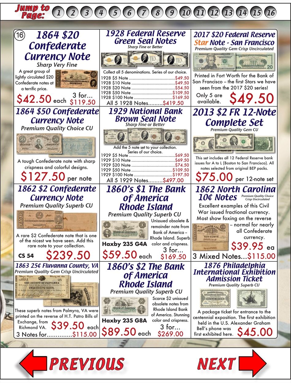 Currency Catalog 16 of 31 Buy Collectible Coins Online, Rare US