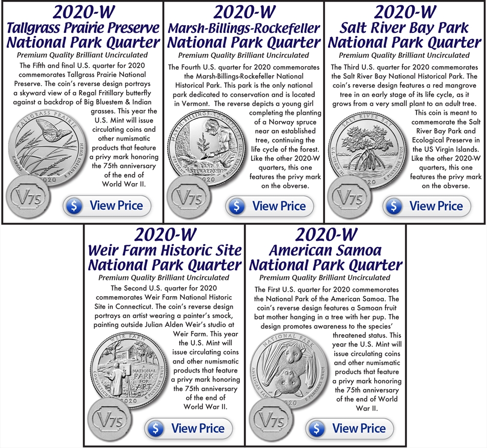 2020 W National Park Quarter Value