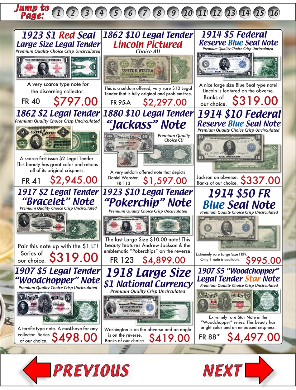 Currency Catalog 15 of 31 Buy Collectible Coins Online, Rare US