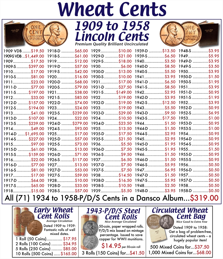 Wheat cents buy collectible coins online rare us coins skyline